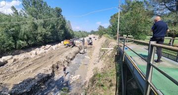 Lavori nel fiume a Villanova